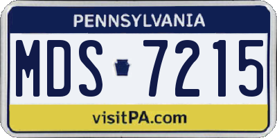 PA license plate MDS7215