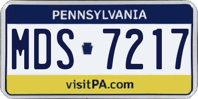 PA license plate MDS7217