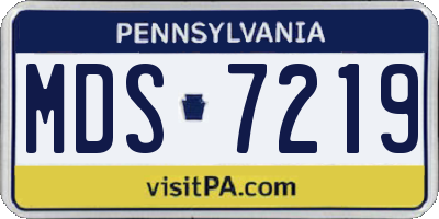 PA license plate MDS7219