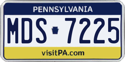 PA license plate MDS7225