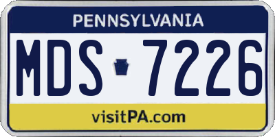 PA license plate MDS7226