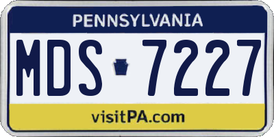 PA license plate MDS7227
