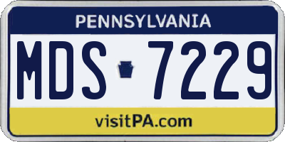 PA license plate MDS7229