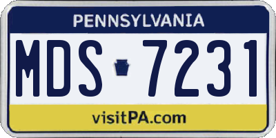 PA license plate MDS7231