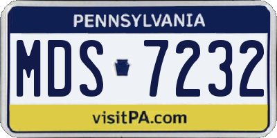 PA license plate MDS7232