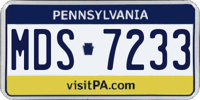 PA license plate MDS7233