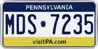 PA license plate MDS7235