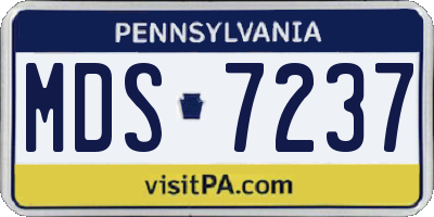 PA license plate MDS7237