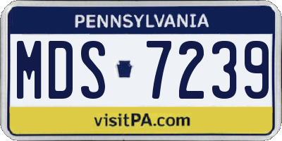 PA license plate MDS7239