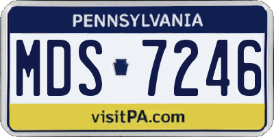 PA license plate MDS7246