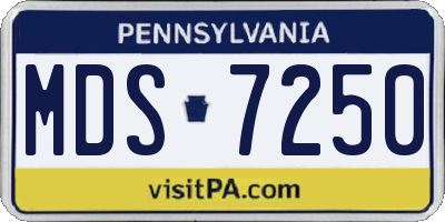 PA license plate MDS7250