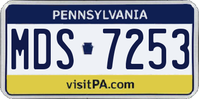 PA license plate MDS7253