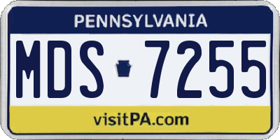 PA license plate MDS7255