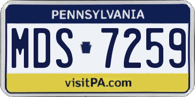 PA license plate MDS7259