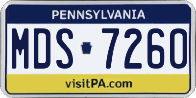 PA license plate MDS7260