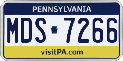 PA license plate MDS7266