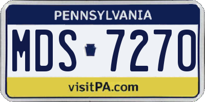 PA license plate MDS7270