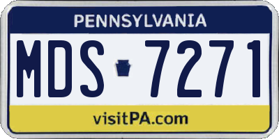 PA license plate MDS7271