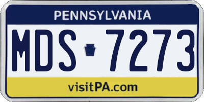 PA license plate MDS7273