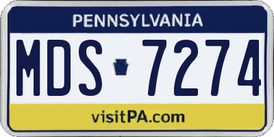 PA license plate MDS7274