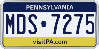 PA license plate MDS7275