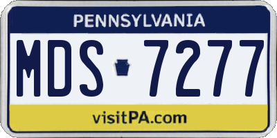 PA license plate MDS7277