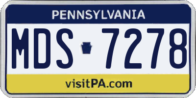 PA license plate MDS7278