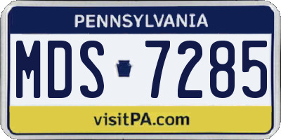 PA license plate MDS7285