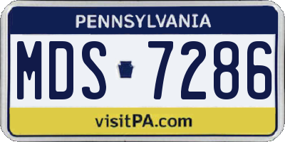 PA license plate MDS7286