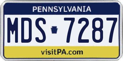 PA license plate MDS7287