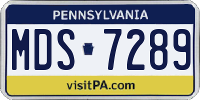 PA license plate MDS7289