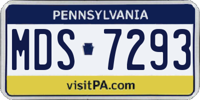 PA license plate MDS7293