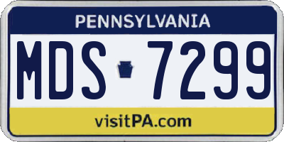 PA license plate MDS7299