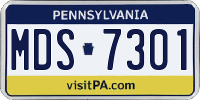 PA license plate MDS7301