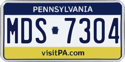 PA license plate MDS7304