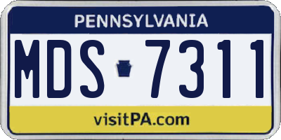 PA license plate MDS7311
