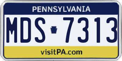 PA license plate MDS7313