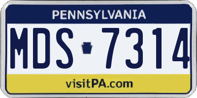 PA license plate MDS7314