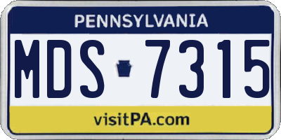 PA license plate MDS7315