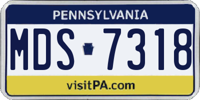 PA license plate MDS7318