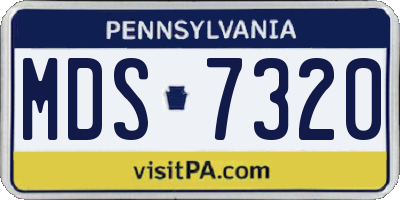 PA license plate MDS7320
