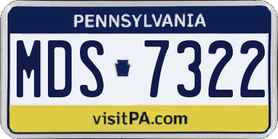 PA license plate MDS7322