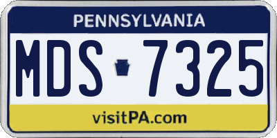 PA license plate MDS7325