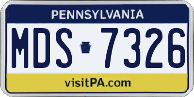 PA license plate MDS7326
