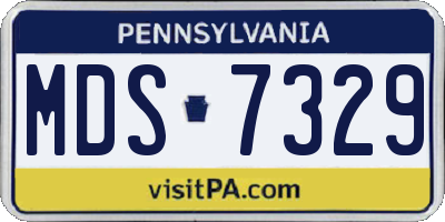 PA license plate MDS7329