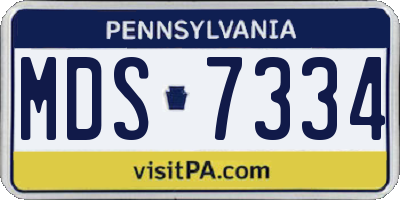 PA license plate MDS7334