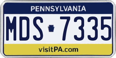 PA license plate MDS7335