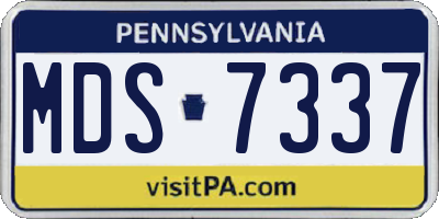 PA license plate MDS7337