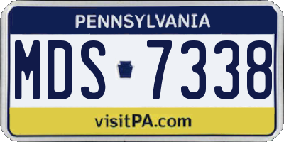 PA license plate MDS7338