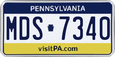 PA license plate MDS7340